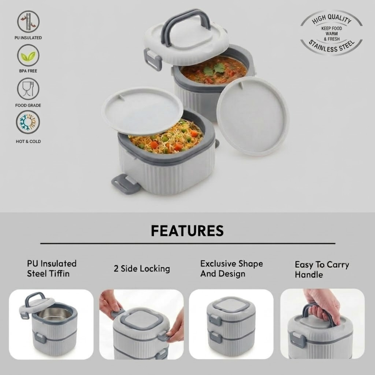 NAKODA PROTO OFFICE TIFFIN | 2 COMPARTMENTS