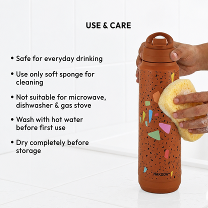Nakoda Terrazo 900 Insulated Water Bottle, 630ml