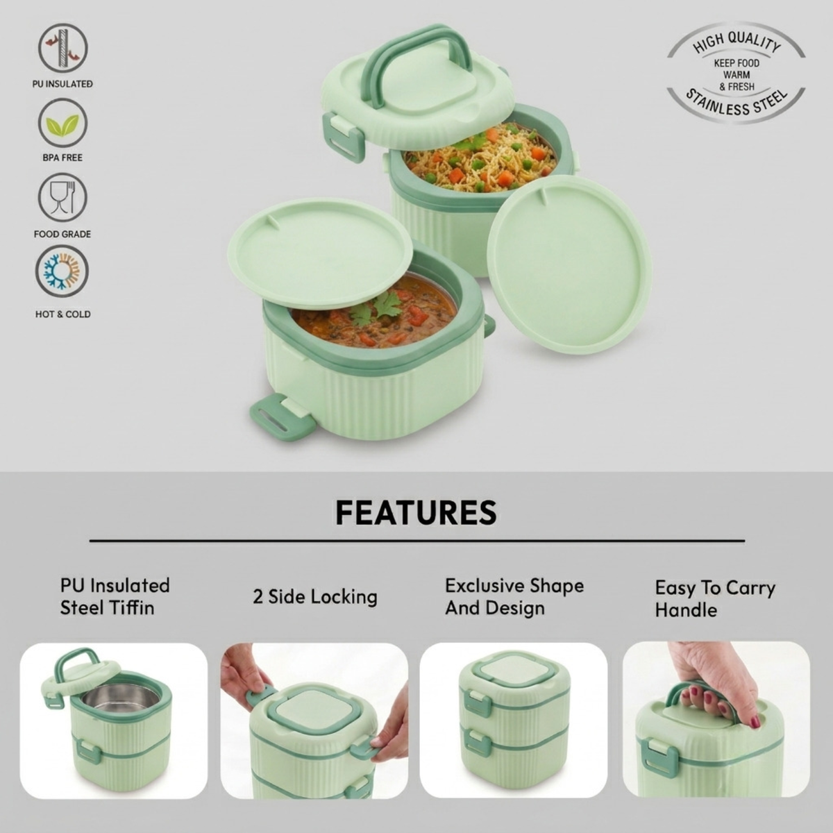 NAKODA PROTO OFFICE TIFFIN | 2 COMPARTMENTS