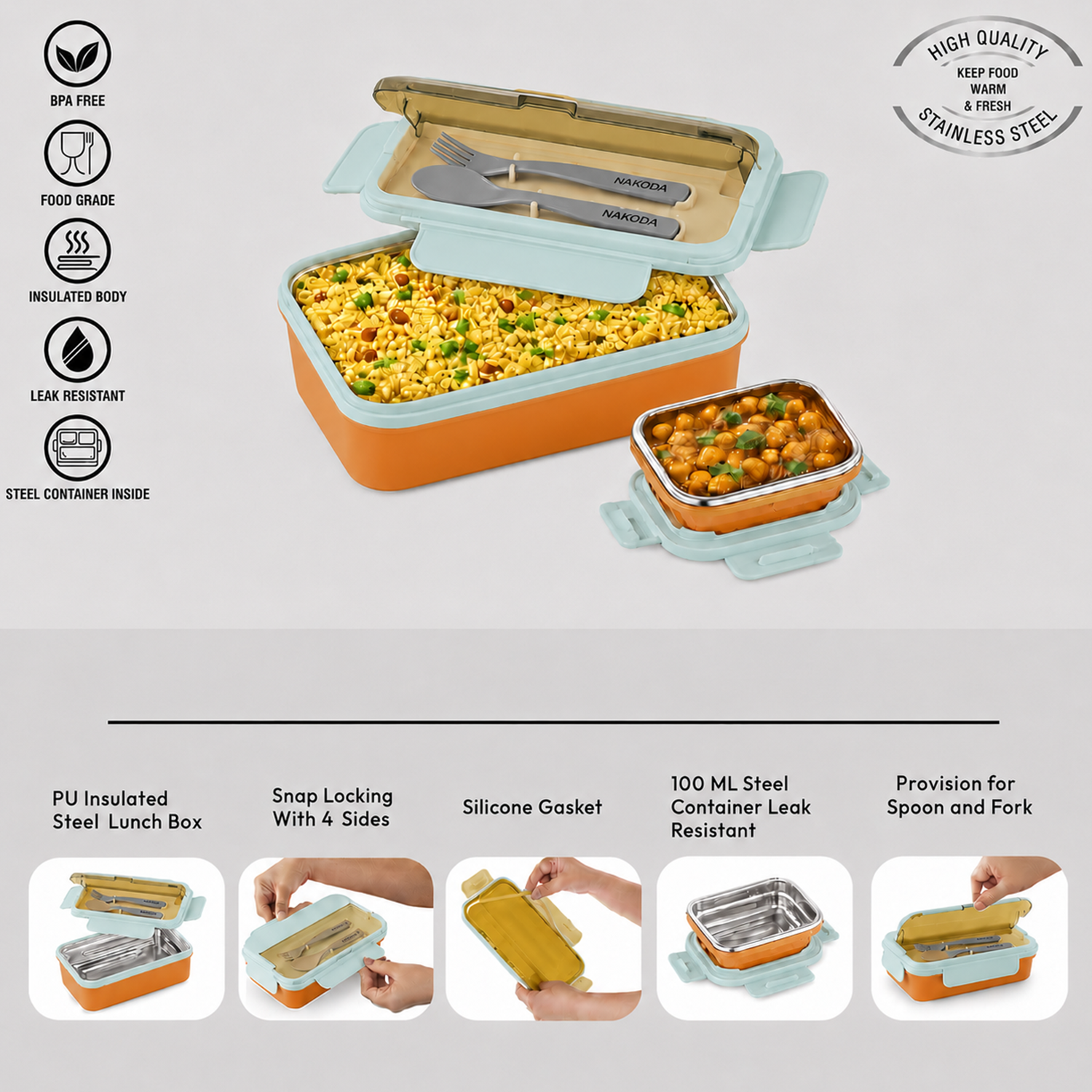 Nakoda PUNCH DLX | School Tiffin Box