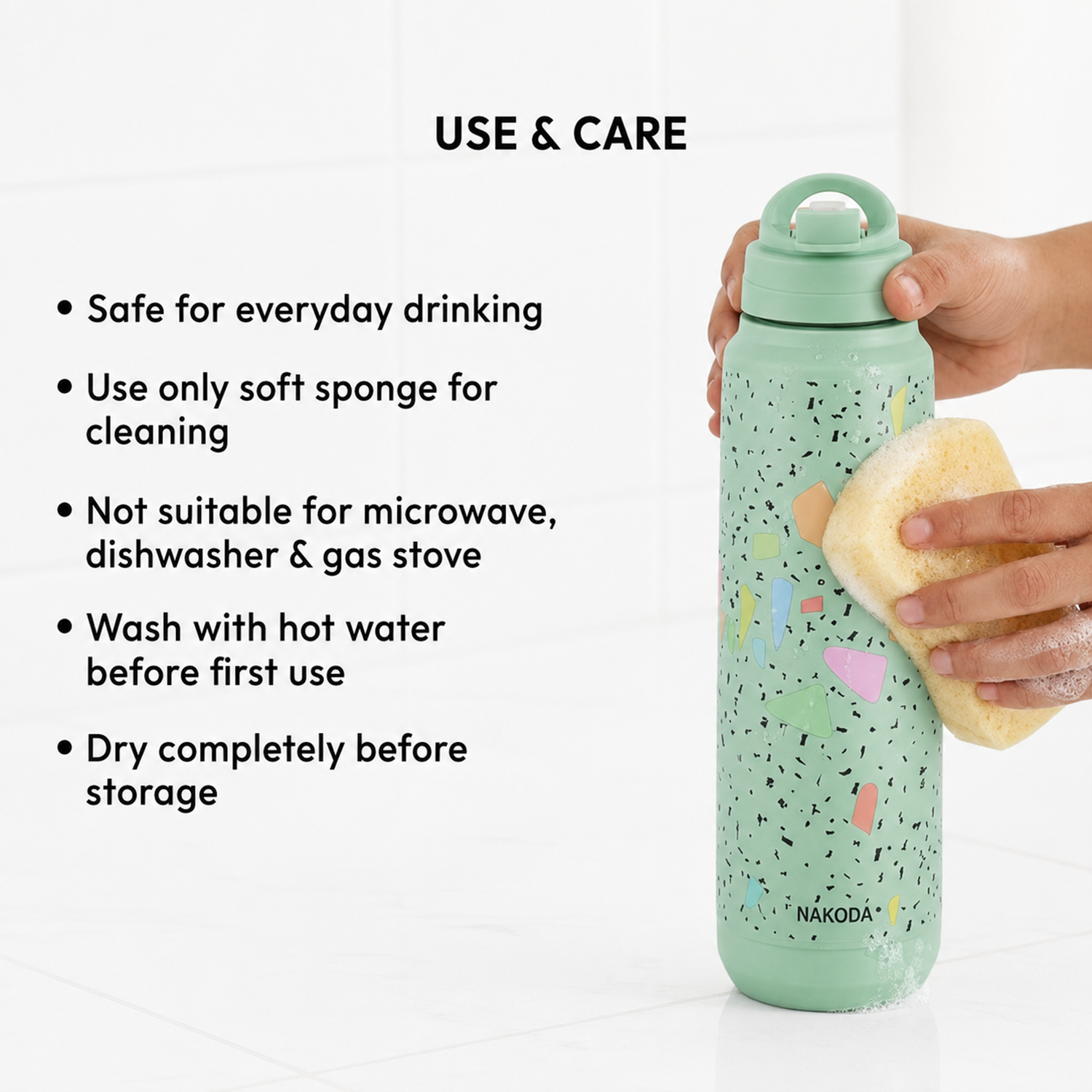 Nakoda Terrazo 900 Insulated Water Bottle, 630ml