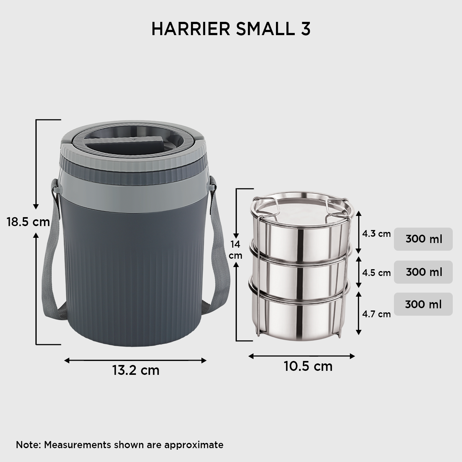 Nakoda Harrier Small Office Tiffin | Set of 3