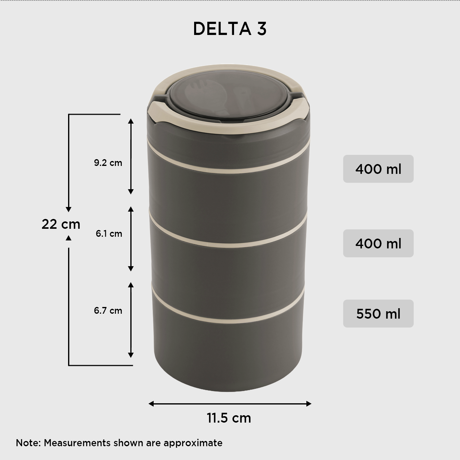 Nakoda Delta Office Tiffin, 3 Compartments
