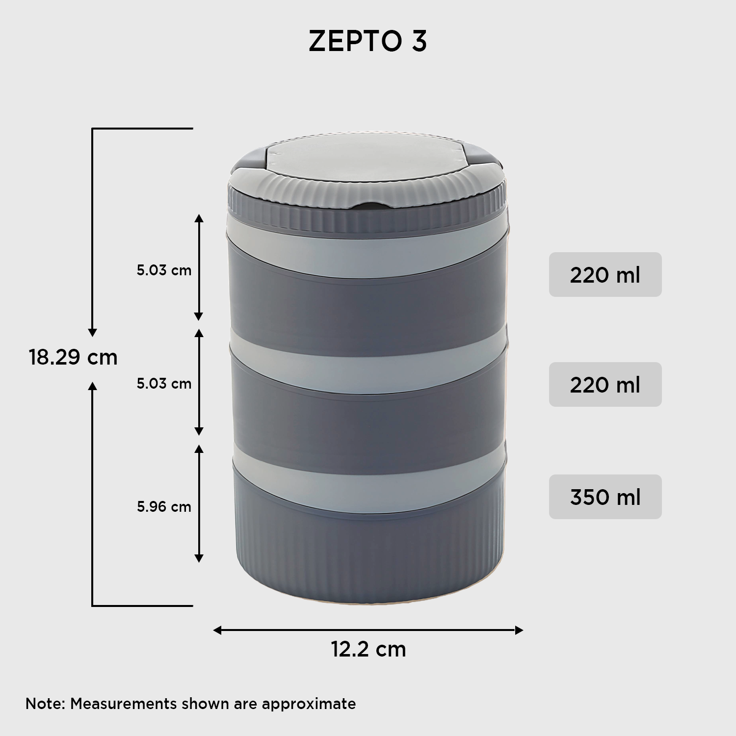 Nakoda Zepto Office Tiffin | 3 Compartments