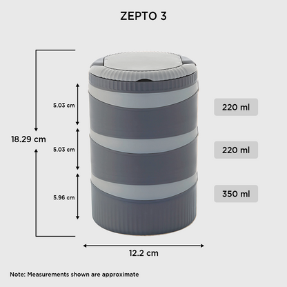 Nakoda Zepto Office Tiffin | 3 Compartments