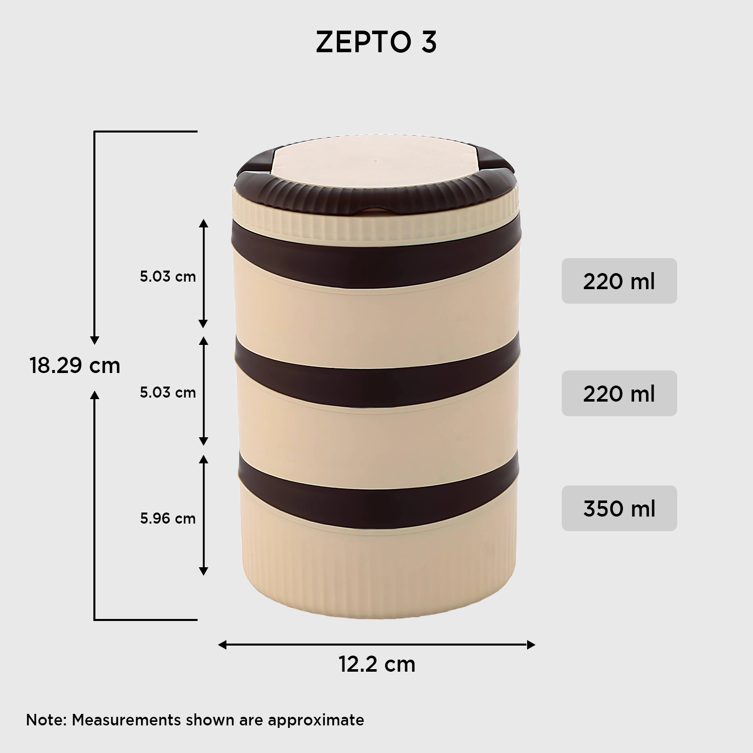 Nakoda Zepto Office Tiffin | 3 Compartments