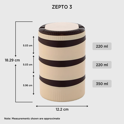 Nakoda Zepto Office Tiffin | 3 Compartments