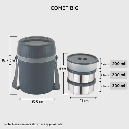 Nakoda Comet Big Office Tiffin | Set of 3