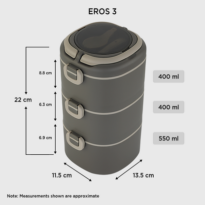 Nakoda Eros Office Tiffin, 3 Compartments