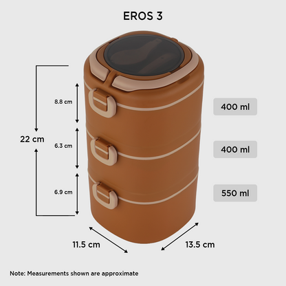 Nakoda Eros Office Tiffin, 3 Compartments