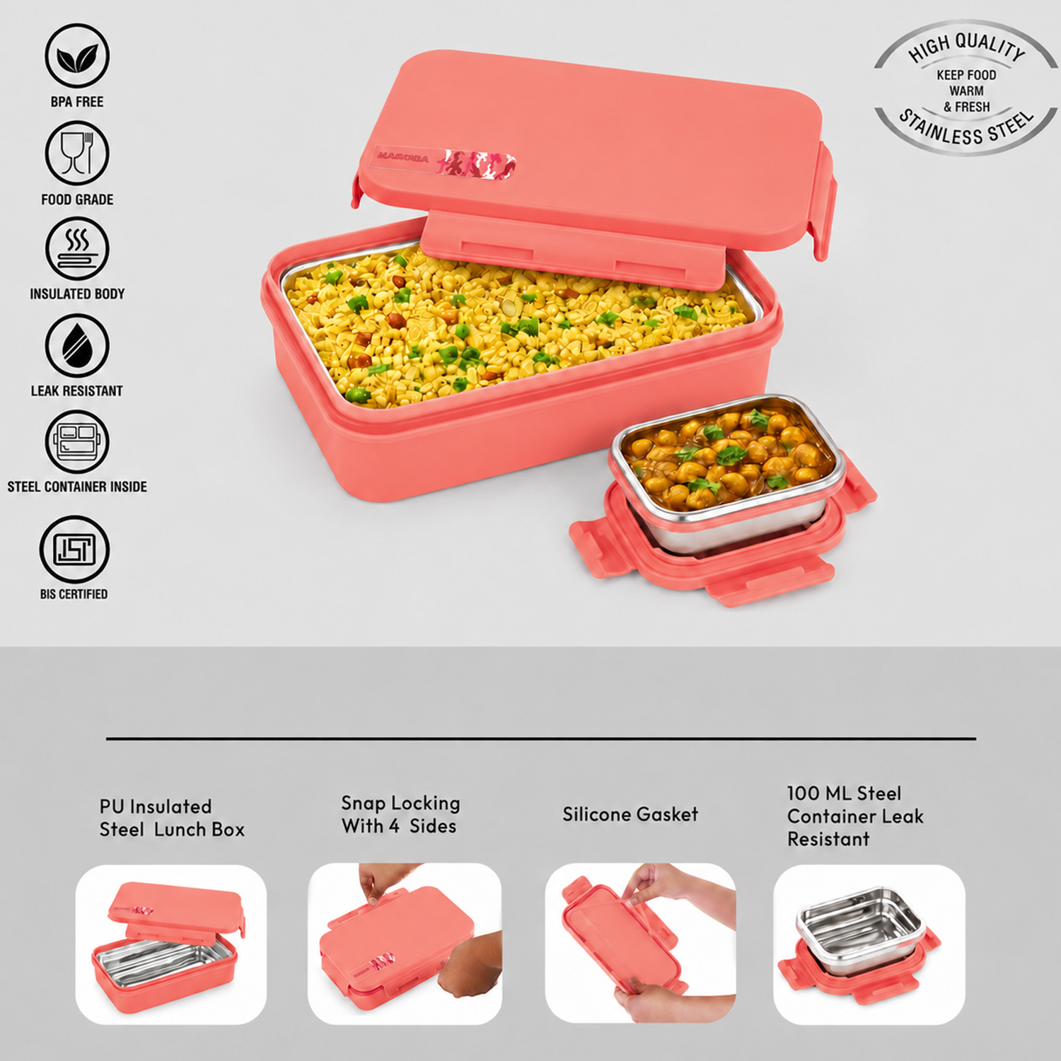 Nakoda PUNCH PLAIN | School Tiffin Box