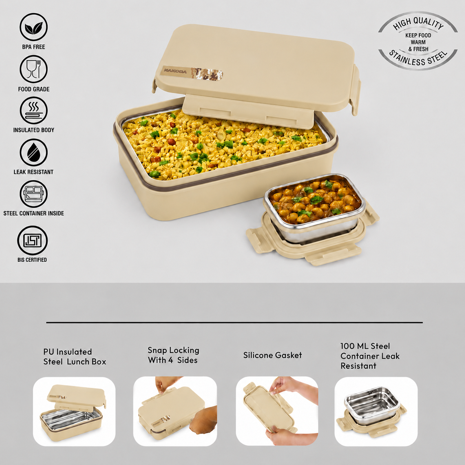 Nakoda PUNCH PLAIN | School Tiffin Box