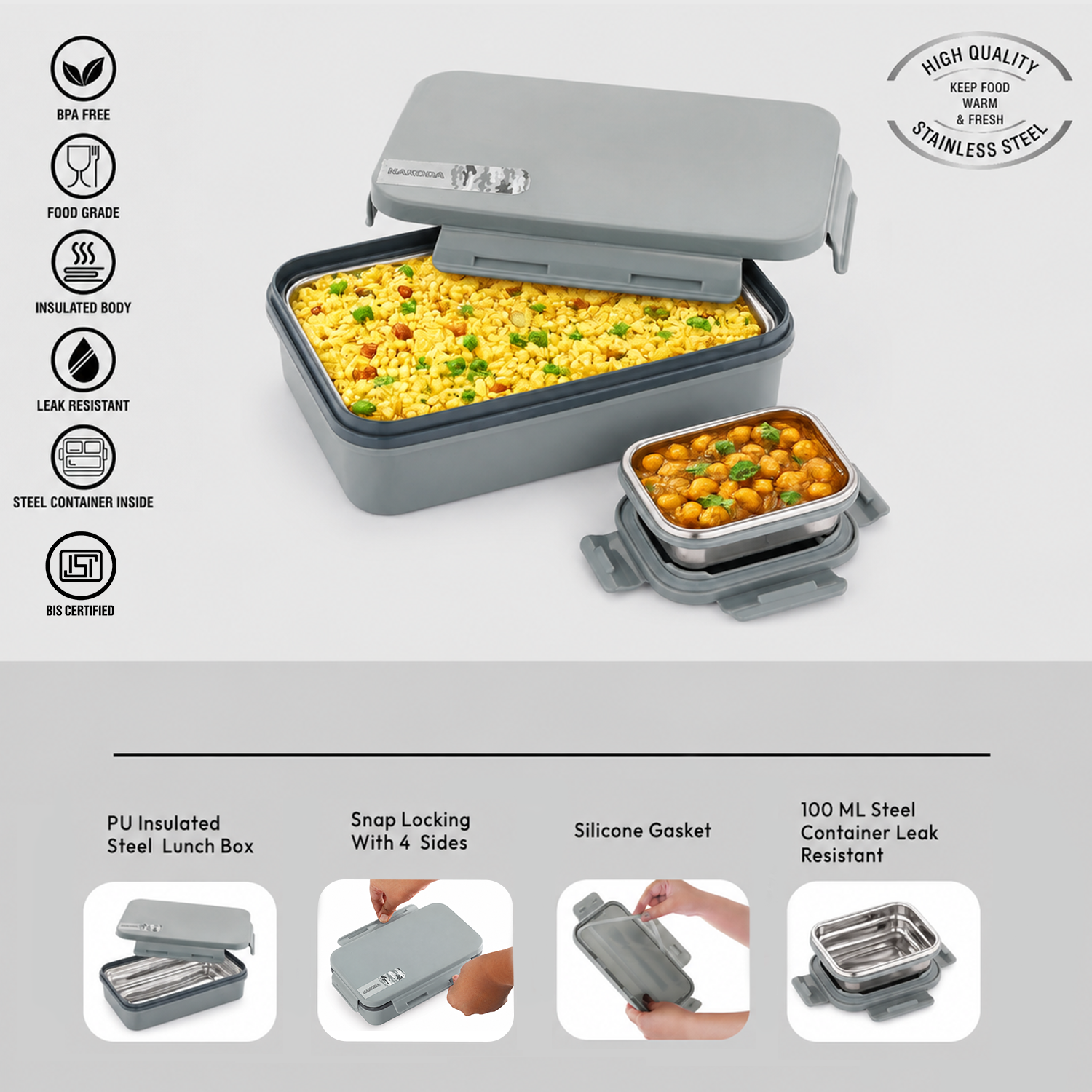 Nakoda PUNCH PLAIN | School Tiffin Box