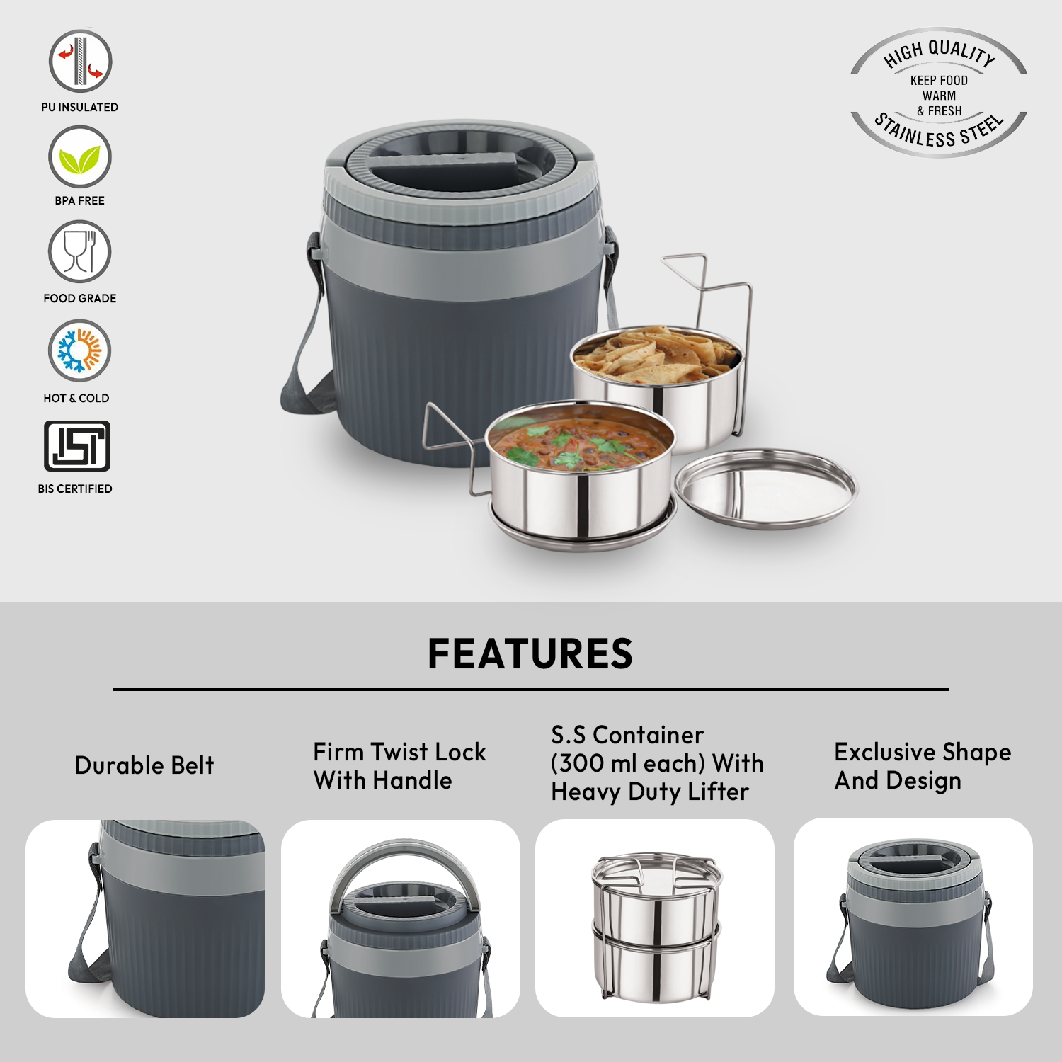 Nakoda Harrier Small Office Tiffin | Set of 2