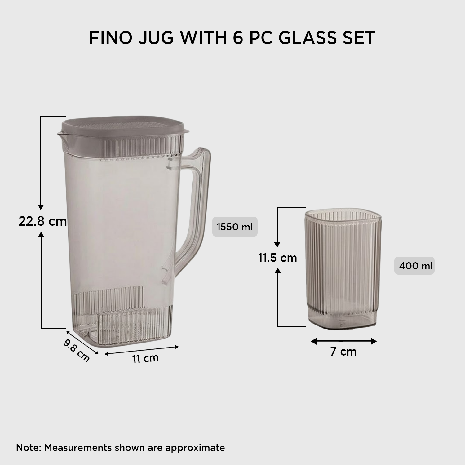 Nakoda FINO JUG WITH 6 PC GLASS SET