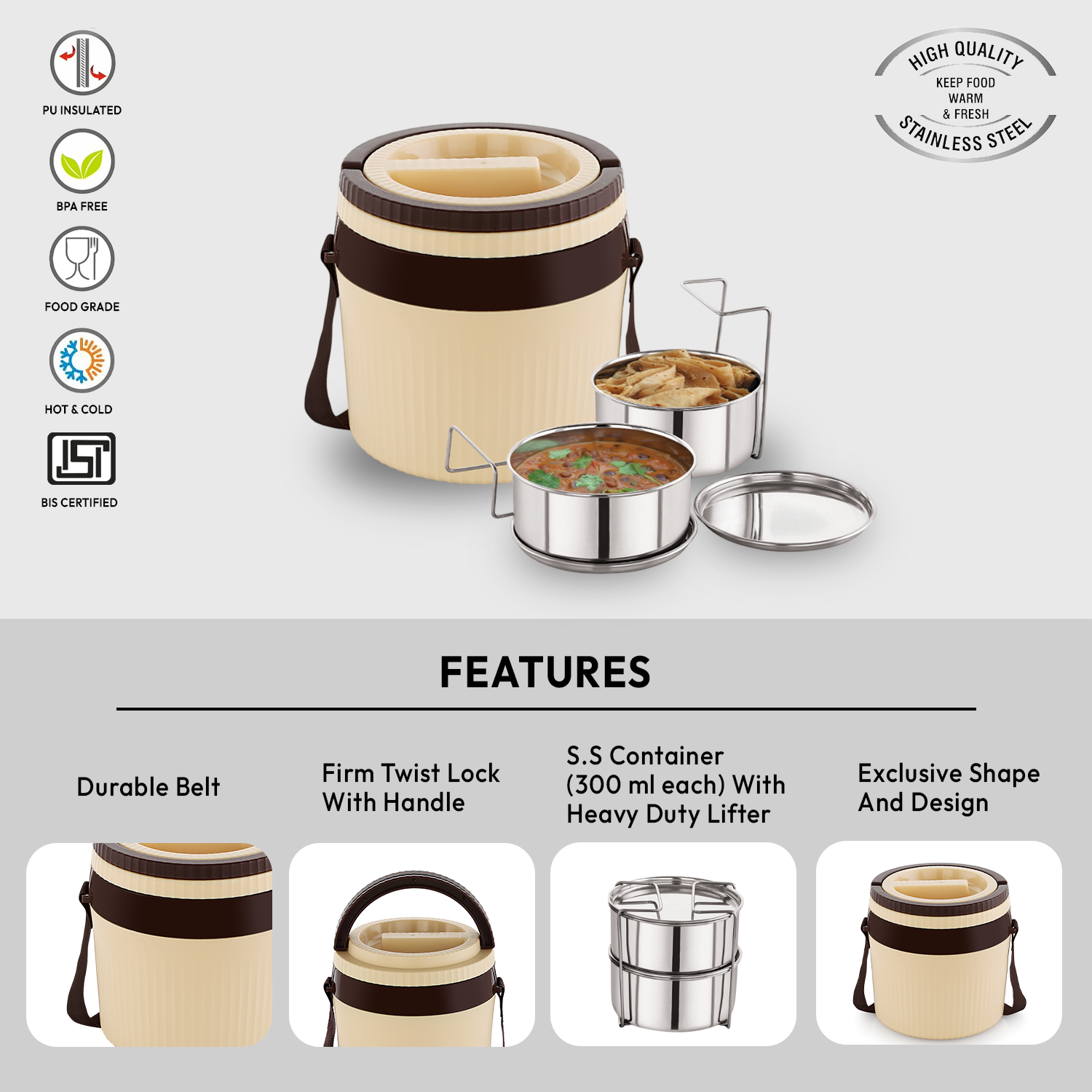 Nakoda Harrier Small Office Tiffin | Set of 2