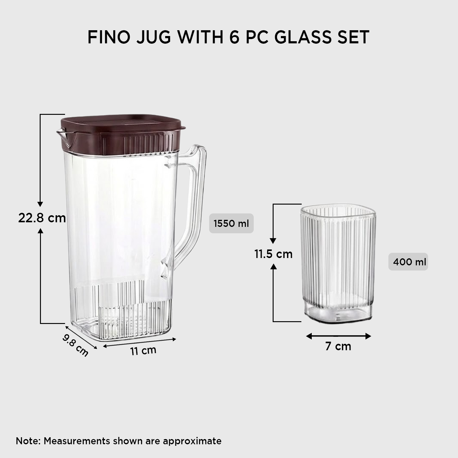 Nakoda FINO JUG WITH 6 PC GLASS SET