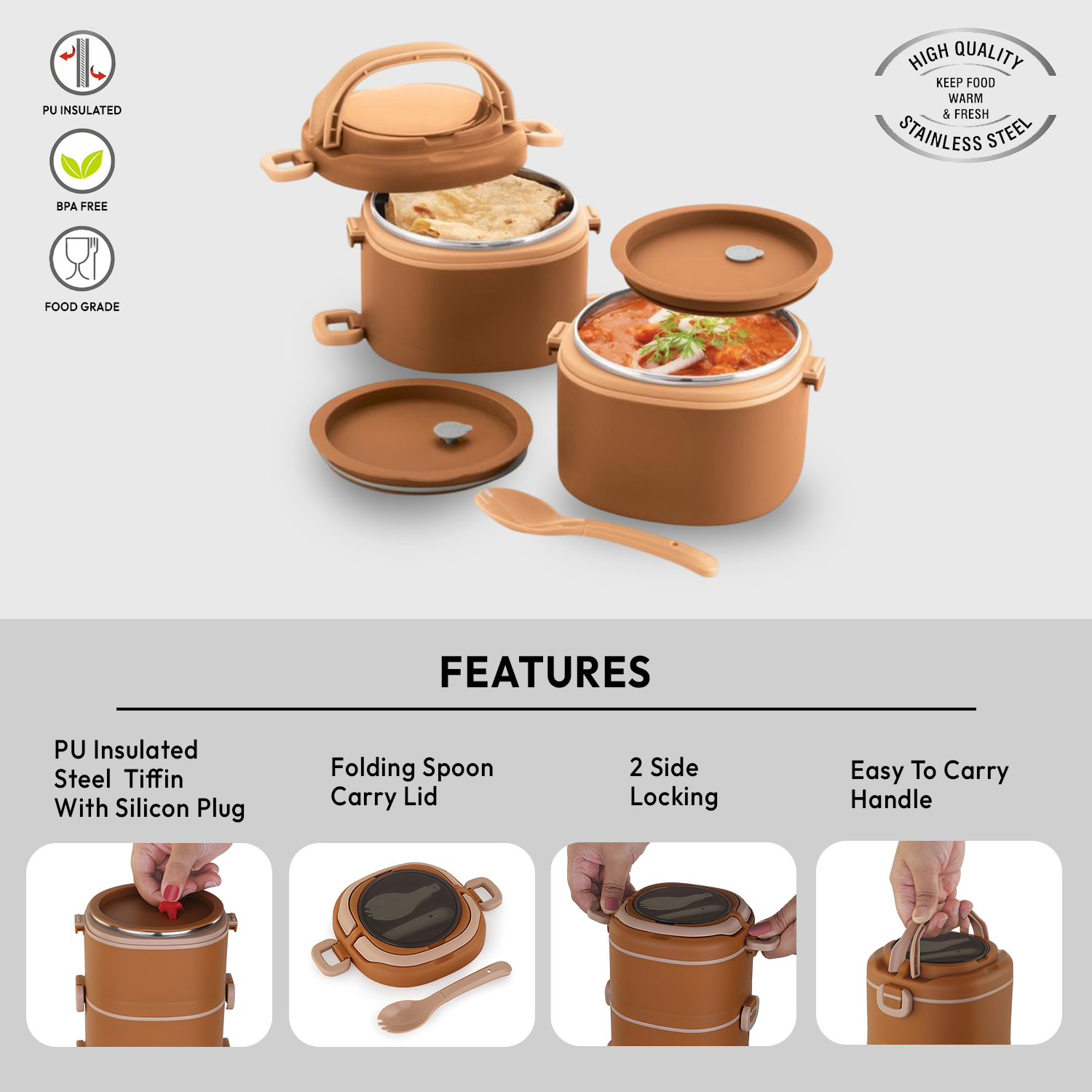 Nakoda Eros Office Tiffin | 2 Compartments