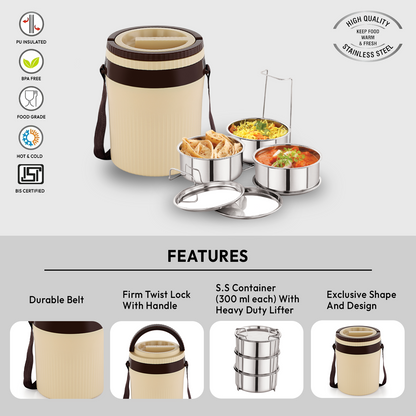 Nakoda Harrier Small Office Tiffin | Set of 3