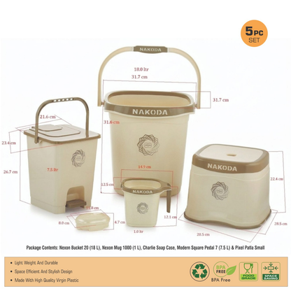 Nakoda NEXON 5 PC BATHROOM SET | SMALL
