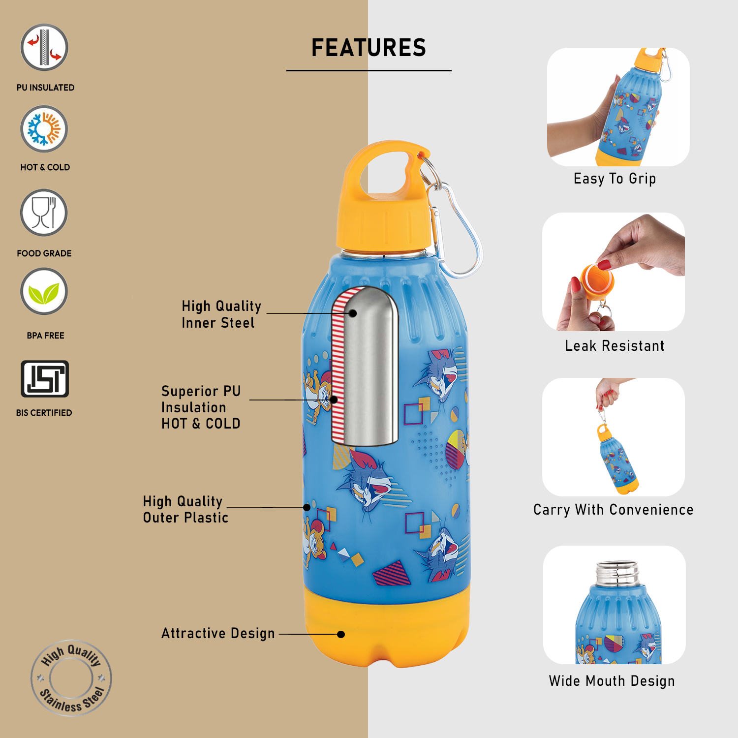 Nakoda Gili 400 Insulated Water Bottle, 430ml