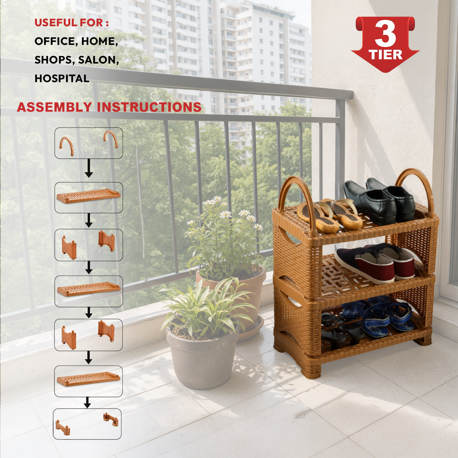 Nakoda FUTURA SHOE RACK III TIER