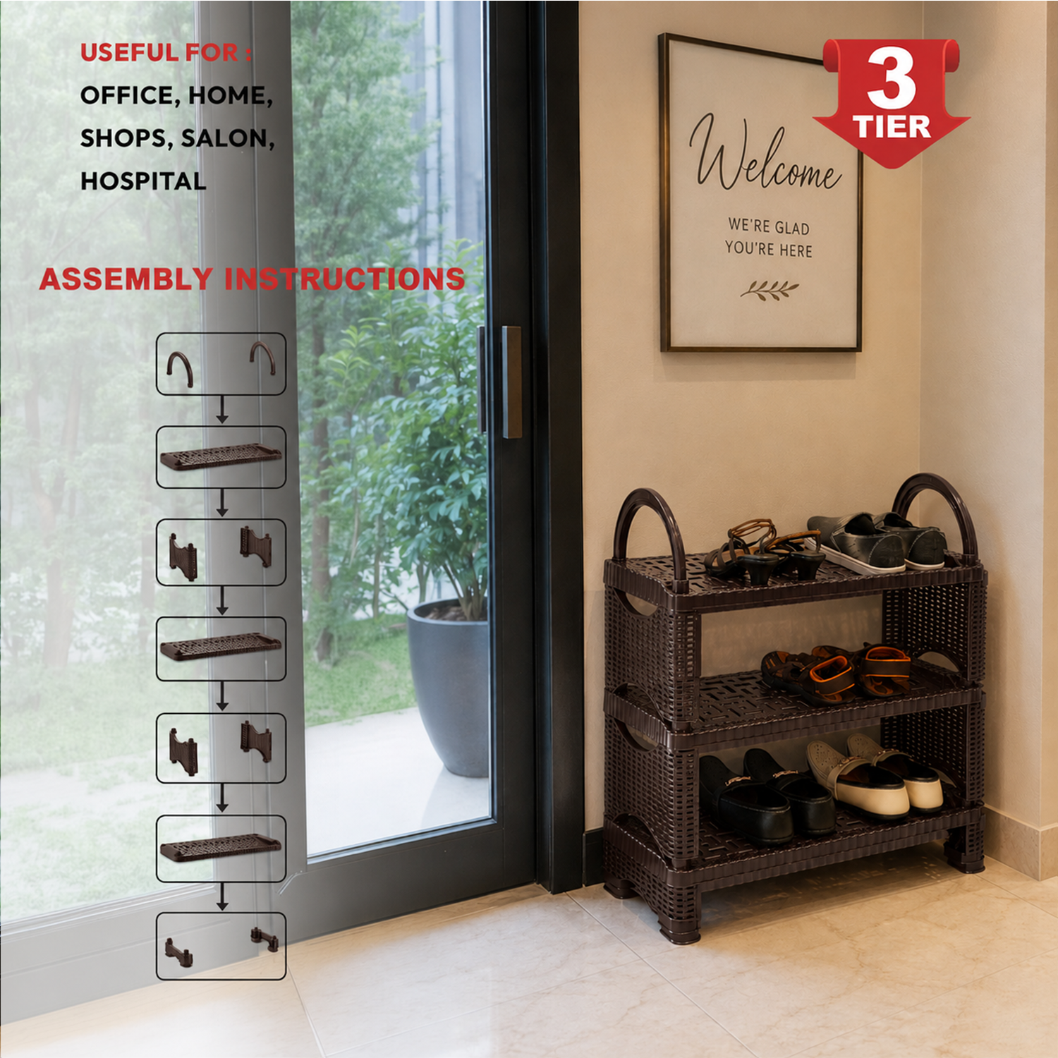 Nakoda VENTURA SHOE RACK III TIER