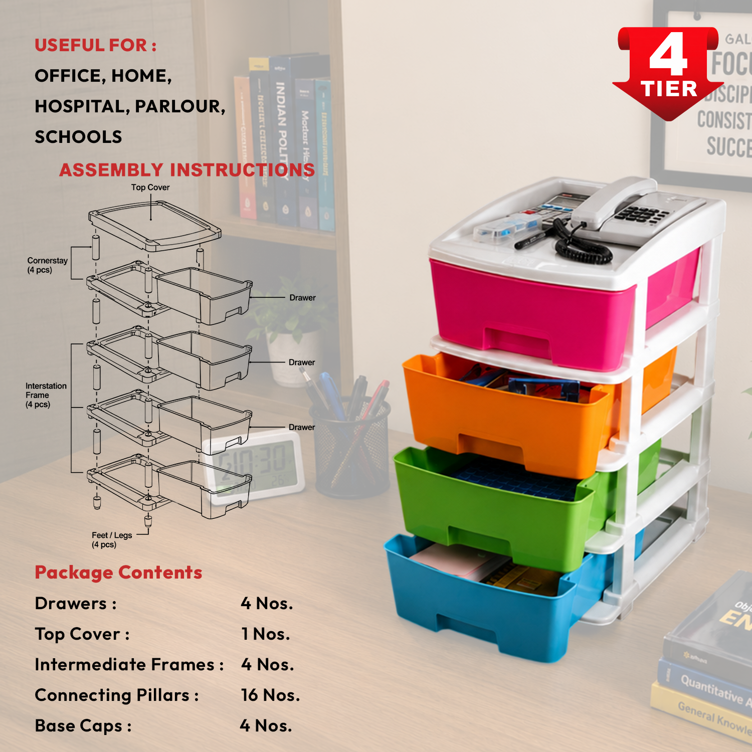 Nakoda FUSION PLASTIC DRAWER IV TIER