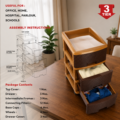 Nakoda PLATINA PLASTIC DRAWER III TIER