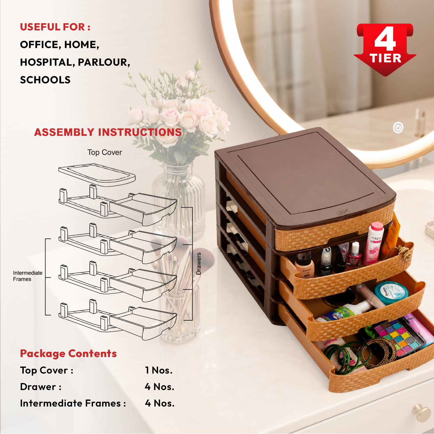 Nakoda MODULO PLASTIC DRAWER IV TIER