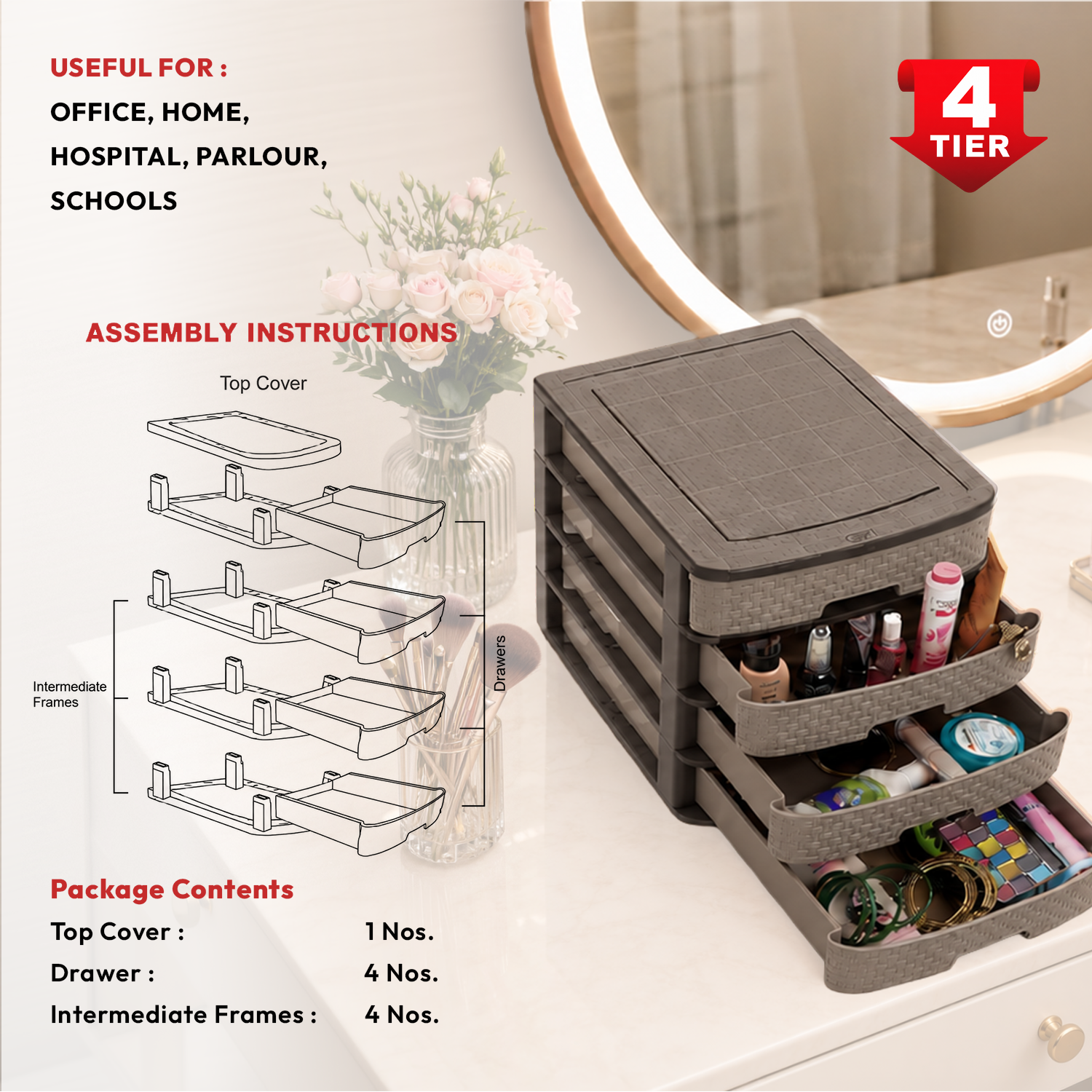 Nakoda MODULO PLASTIC DRAWER IV TIER