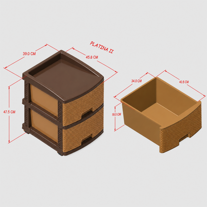 Nakoda PLATINA PLASTIC DRAWER II TIER