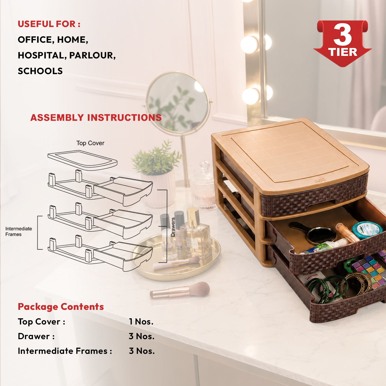 Nakoda MODULO PLASTIC DRAWER III TIER