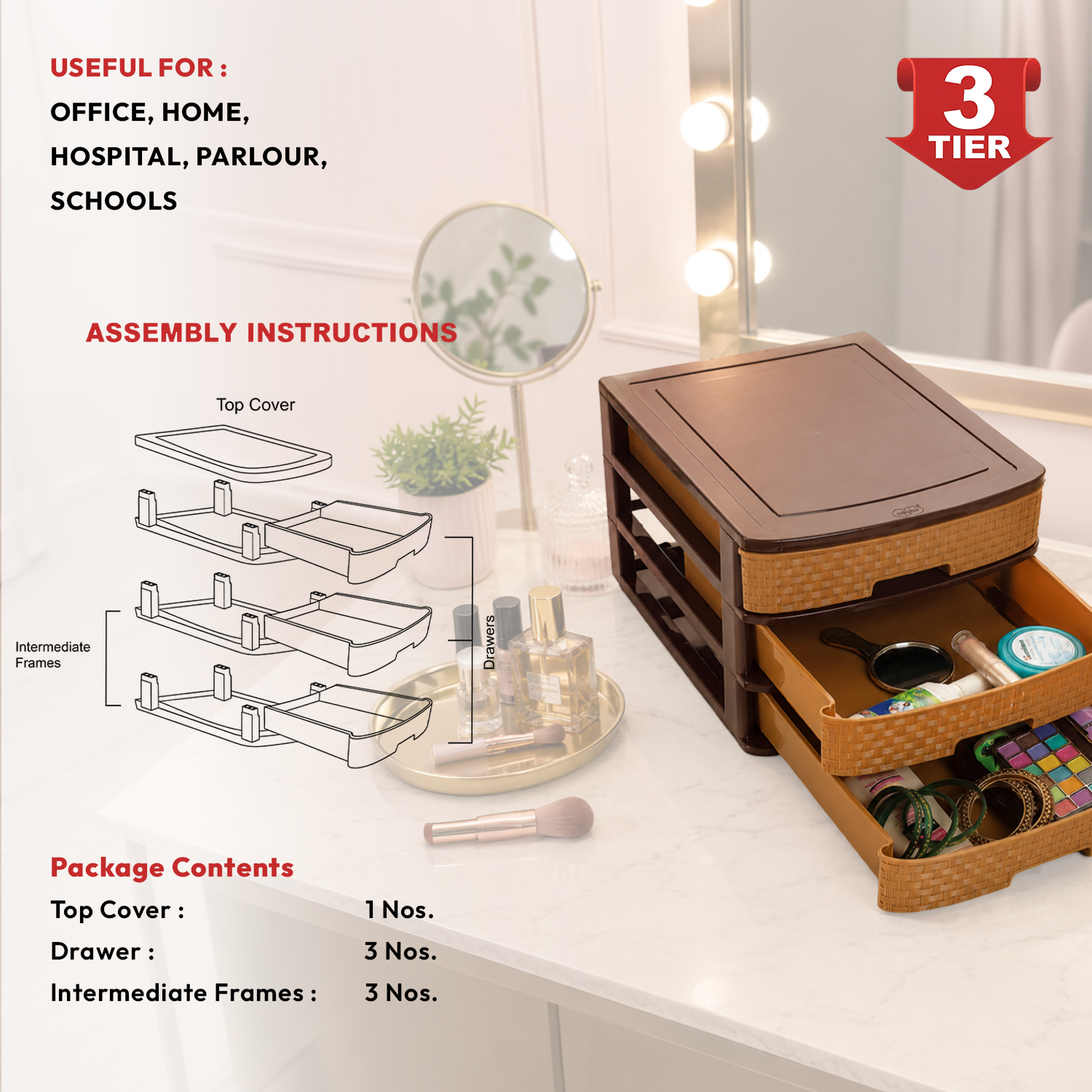 Nakoda MODULO PLASTIC DRAWER III TIER