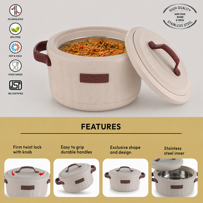 Nakoda SAFFRON PLAIN 2000 Insulated Casserole