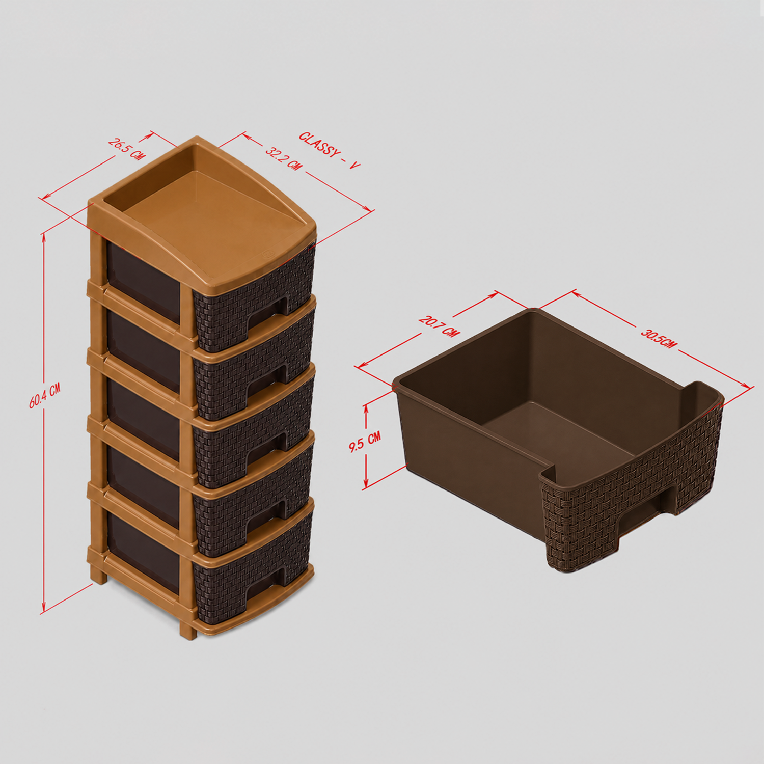 Nakoda CLASSY PLASTIC DRAWER V TIER