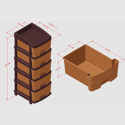 Nakoda CLASSY PLASTIC DRAWER V TIER