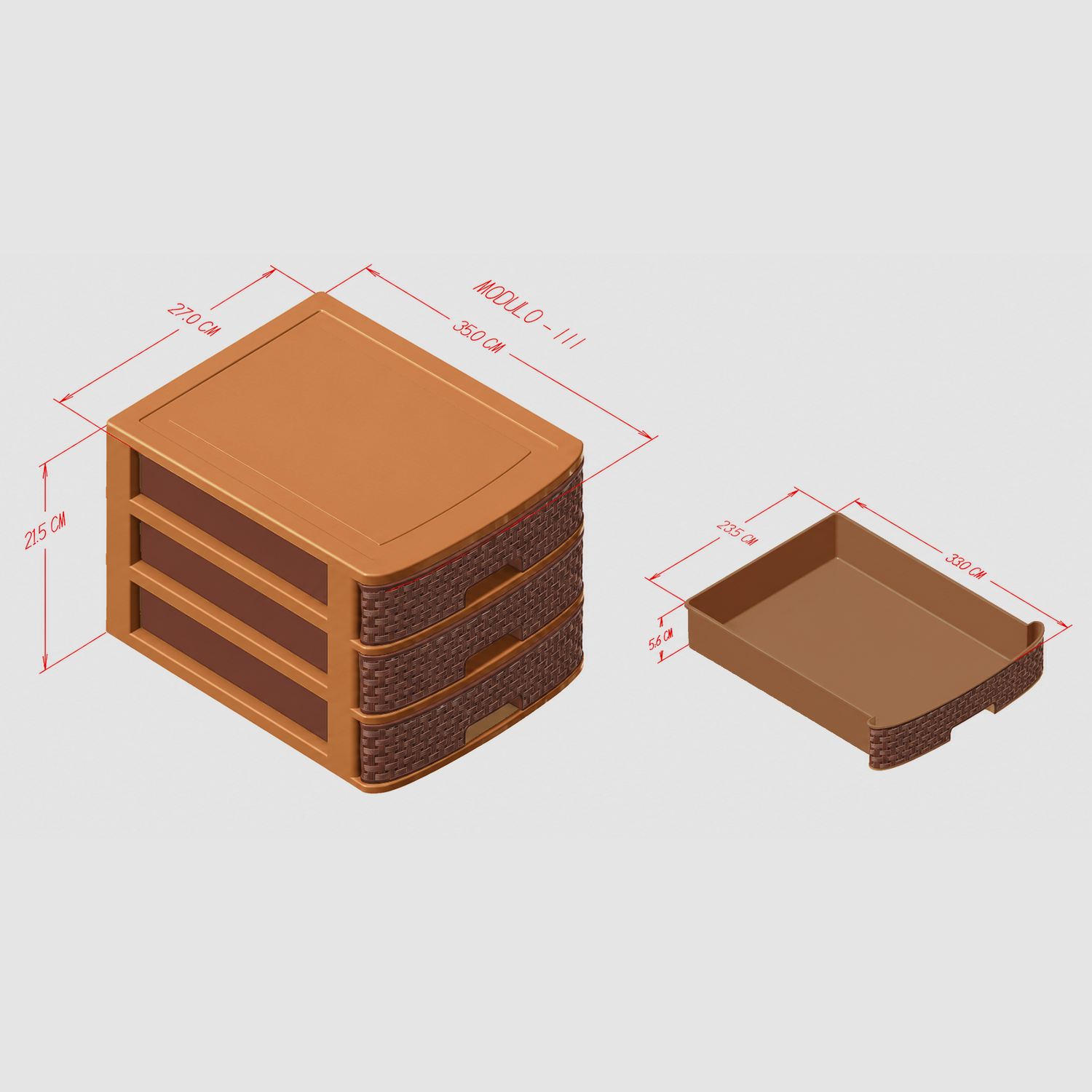 Nakoda MODULO PLASTIC DRAWER III TIER
