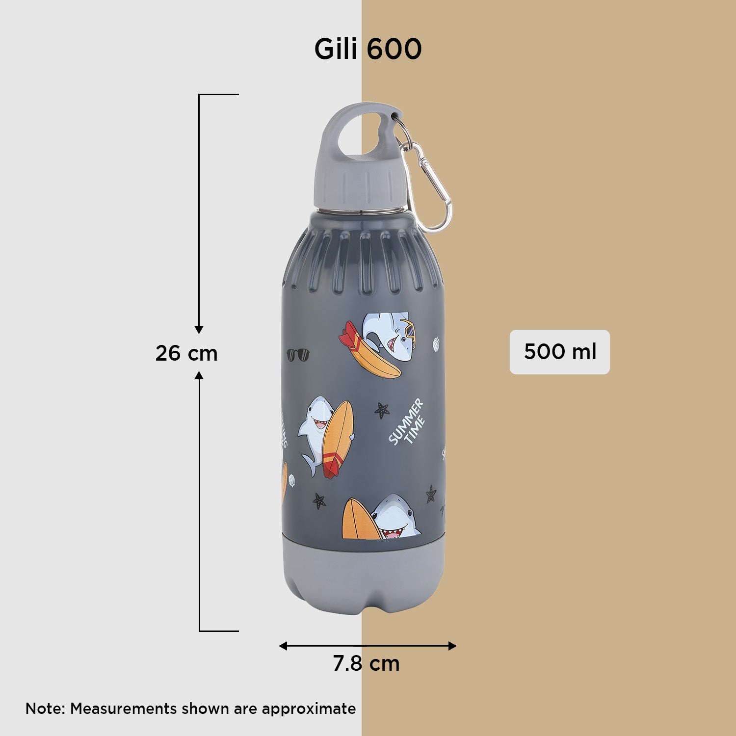 Nakoda Gili 600 Insulated Water Bottle, 500ml