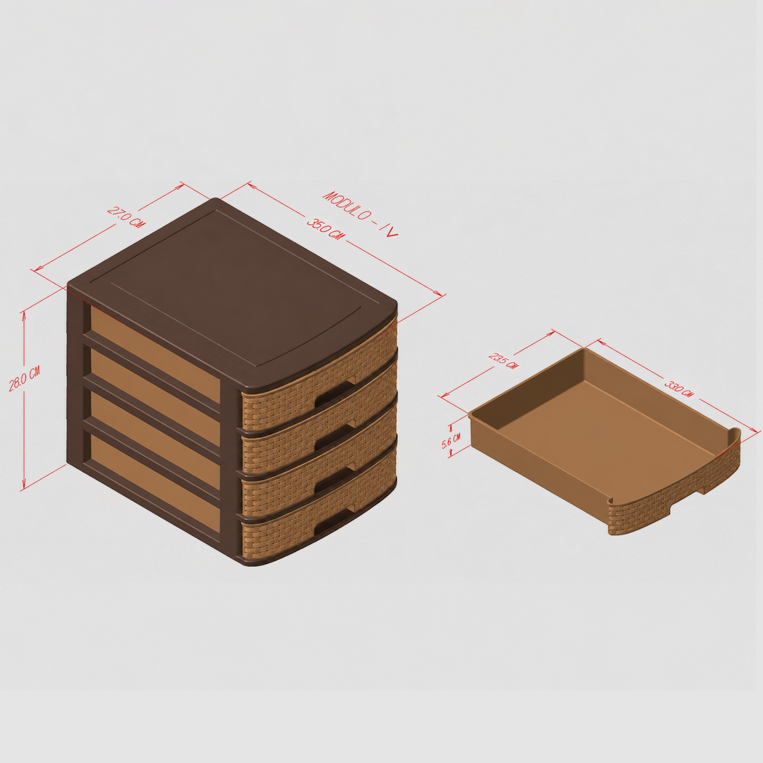 Nakoda MODULO PLASTIC DRAWER IV TIER