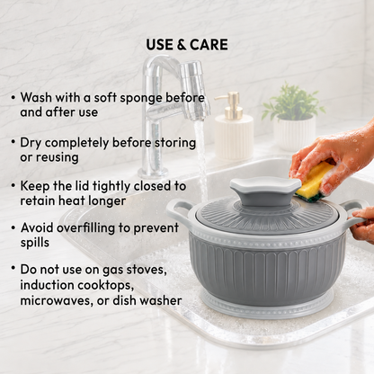 Nakoda ROSETTE PLAIN 1500 Insulated Casserole