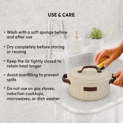 Nakoda SAFFRON PLAIN 1500 Insulated Casserole