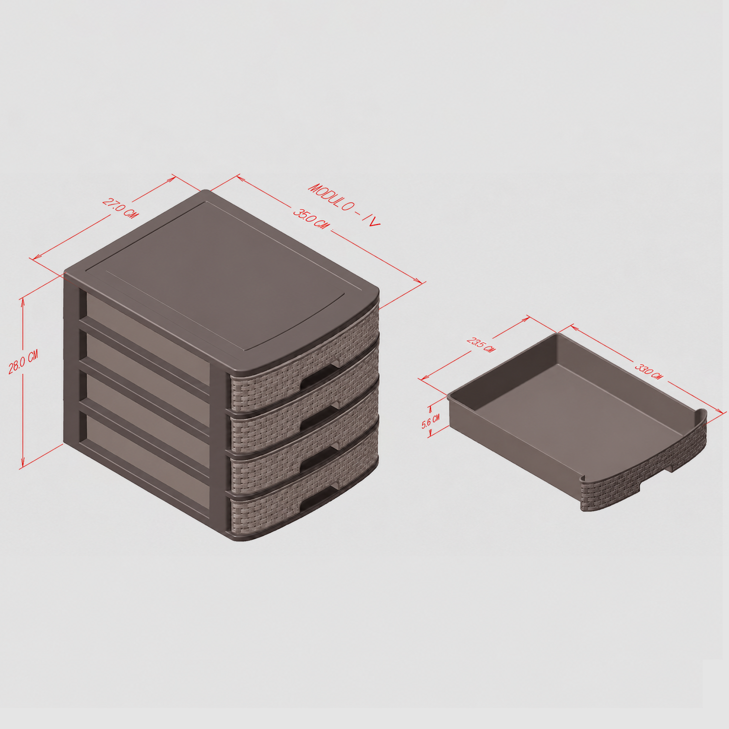 Nakoda MODULO PLASTIC DRAWER IV TIER