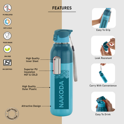 Nakoda Monark 600 Insulated Water Bottle, 540ml