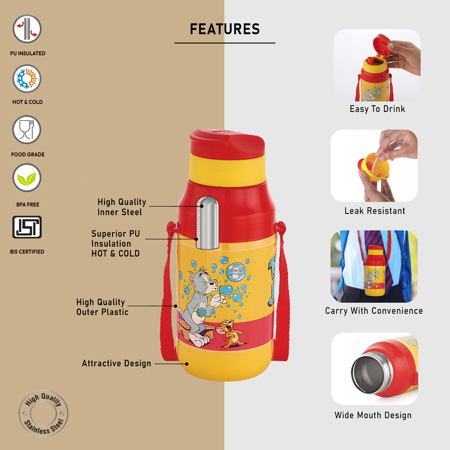 Nakoda Kids i-30 400 Insulated Water Bottle, 430ml