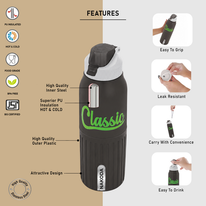 Nakoda Classic 600 Insulated Water Bottle, 540ml