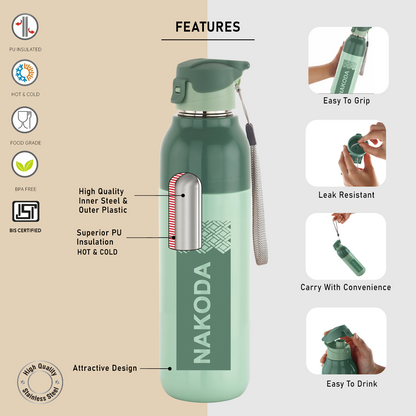 Nakoda Monark 600 Insulated Water Bottle, 540ml