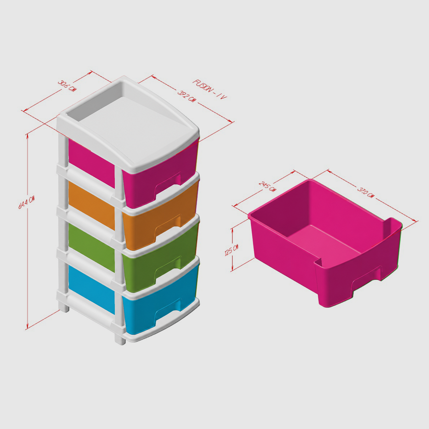 Nakoda FUSION PLASTIC DRAWER IV TIER