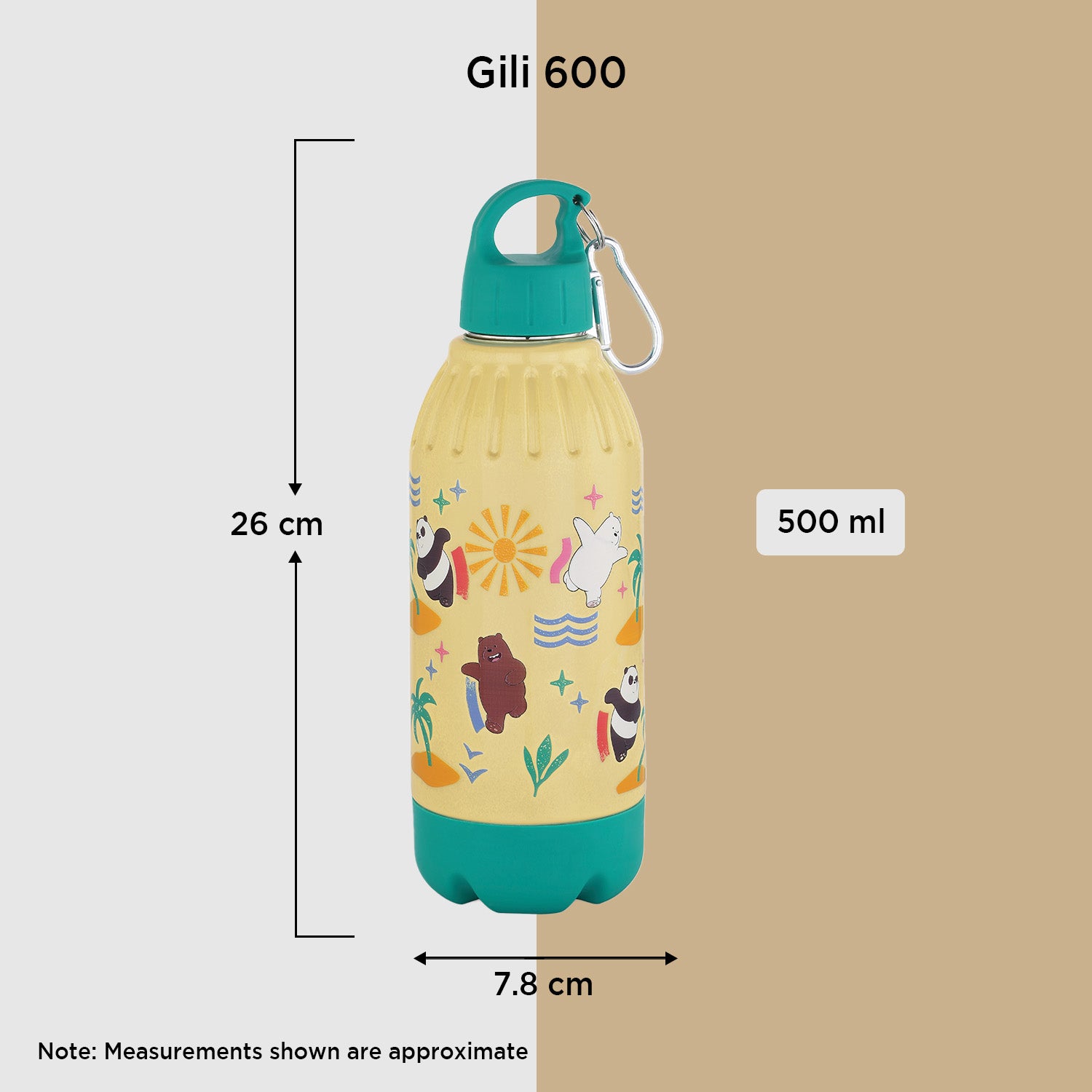Nakoda Gili 600 Insulated Water Bottle, 500ml