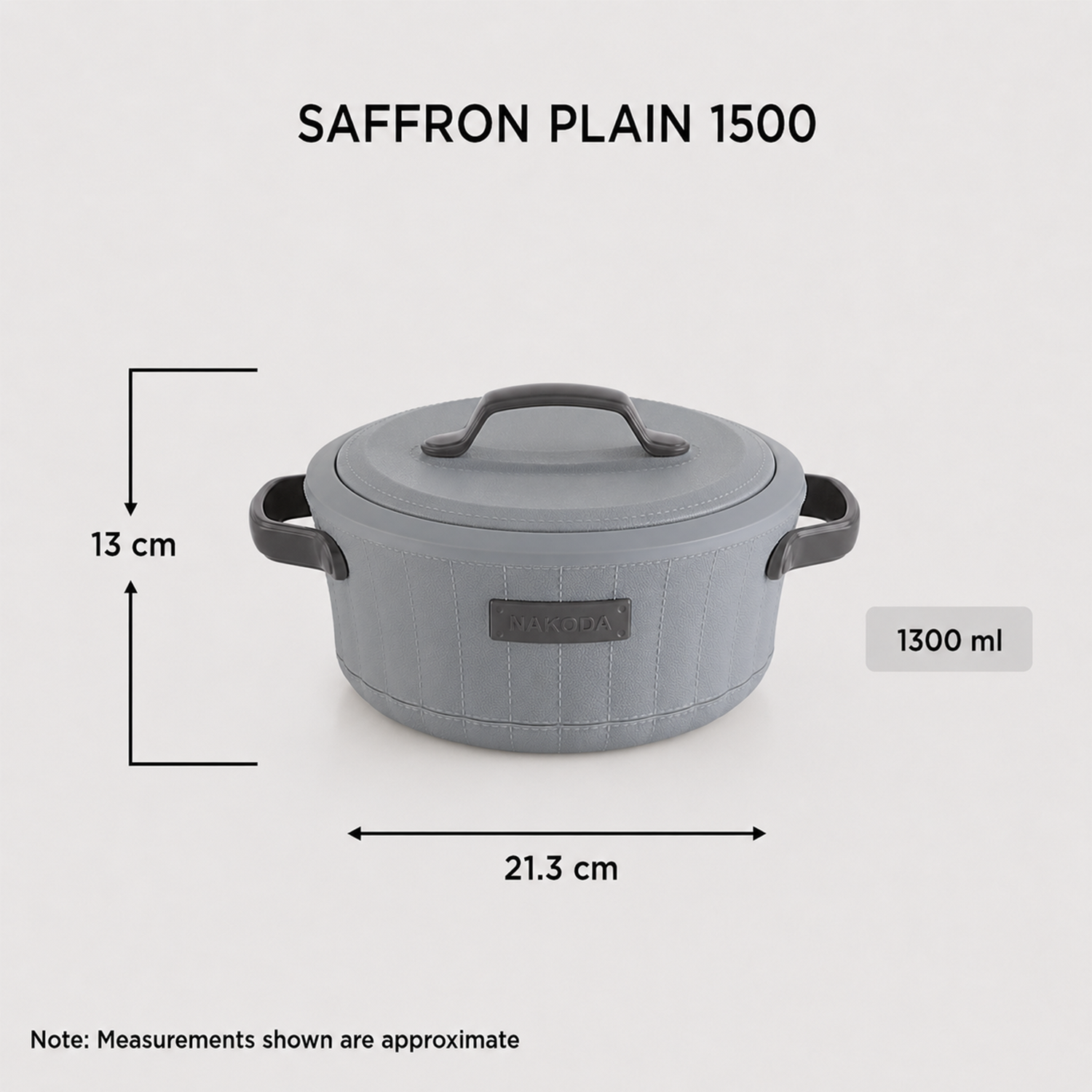 Nakoda SAFFRON PLAIN 1500 Insulated Casserole